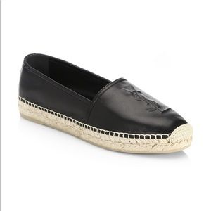 Saint Laurent Logo Leather Espadrilles